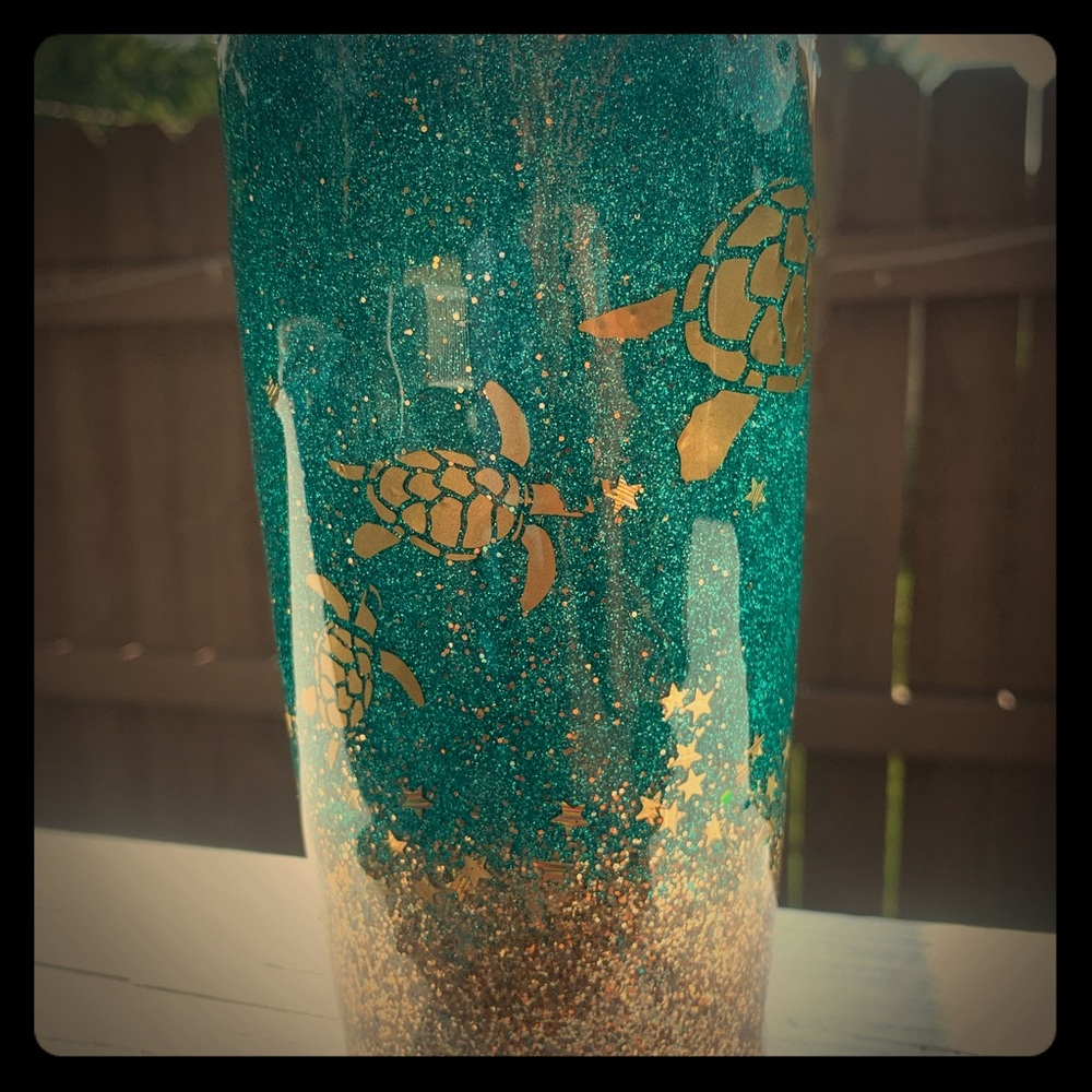Ocean I inspired glitter tumbler